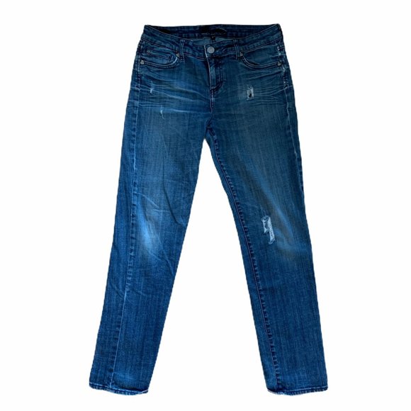 Kut From The Kloth Distressed Straight Jeans 8 - Picture 2 of 11